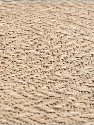 KADIMA DESIGN Rundteppich Uni flachgewebt pflegeleicht Wohnzimmer Flur Esszimmer in Natur