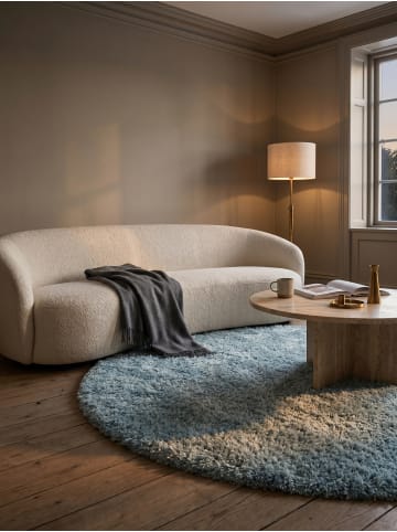 KADIMA DESIGN Teppich Hochflor Shaggy Waschbar Einfarbig SALZACH Strapazierfähig in Blau