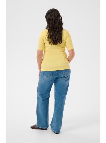 KAFFE curve T-Shirt kurzarm KCbritt Tight fit in Mellow Yellow