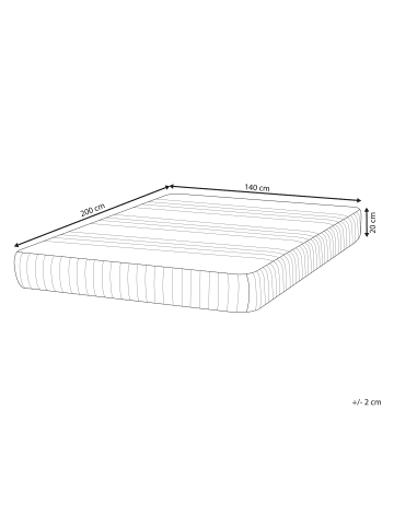 Beliani Matratze LATEX AIR 7 PLUS in Weiß/Grau - (W) 140 x (H) 20 x (L) 200 cm H3/4 Fest