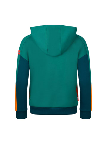 Trollkids Hoodie Rondane in lagoon green