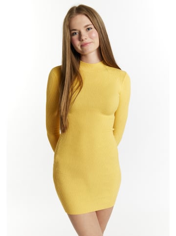 myMo Damen Strickkleid Mini in Hellgelb