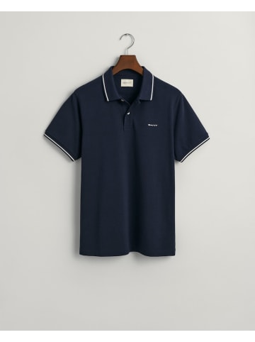 Gant Piqué Poloshirt mit Randstreifen in Blau