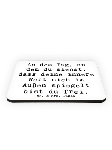 Mr. & Mrs. Panda Kühlschrankmagnet Spruch Selbstreflexion Freihe... in Weiß