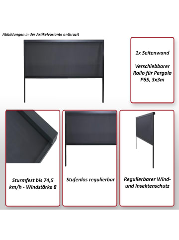 MCW Seitenwand für Pergola P65, Weiß