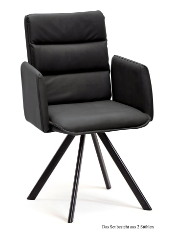 58 aufm Kessel ARMLEHNSTUHL (2er-Set) Debby 52x92x60 Schwarz/Anthrazit
