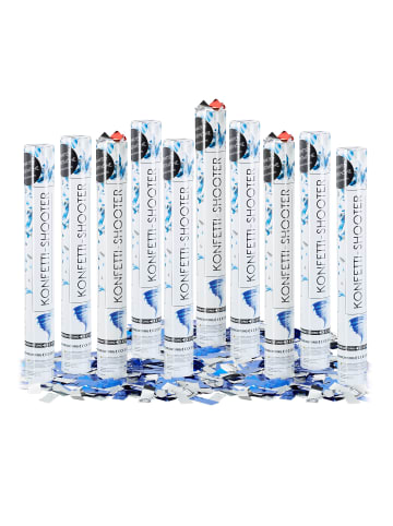 relaxdays 10 x Party Popper in Blau - 40 cm