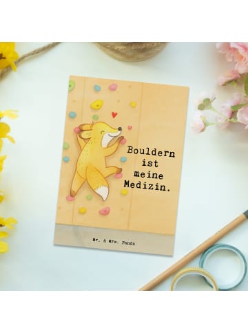 Mr. & Mrs. Panda Grußkarte Fuchs Bouldern Design mit Spruch in Weiß