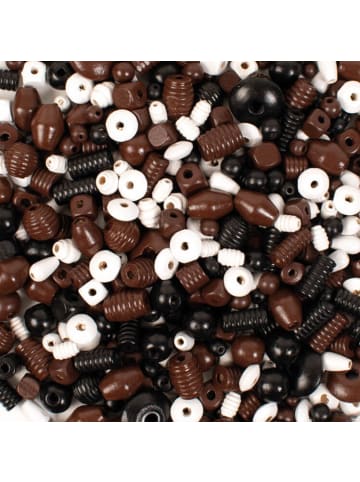 Playbox Holzperlen 450 Stk mix braun schwarz & weiß - ab 5 Jahren