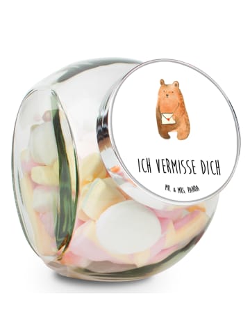 Mr. & Mrs. Panda Bonbonglas Bär Vermissen mit Spruch in Weiß