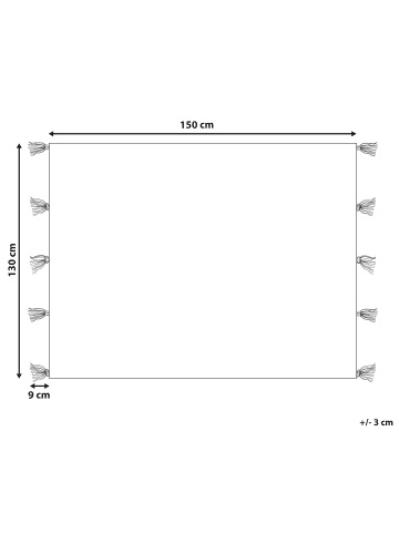 Beliani Kuscheldecke CUBUK in Bunt/Weiß/Rot - (W) 130 x (H) 1 x (L) 150 cm