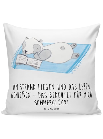 Mr. & Mrs. Panda kissen 40 x 40 Sommerglück mit Spruch in Weiß