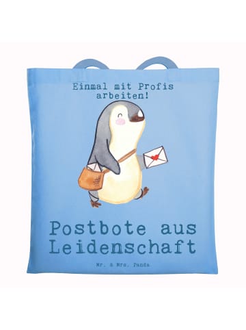 Mr. & Mrs. Panda Tote Bag Postbote Leidenschaft mit Spruch in Sky Blue