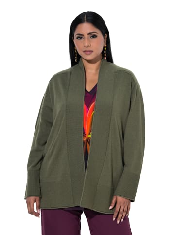Ulla Popken Strickjacke in dunkel khaki