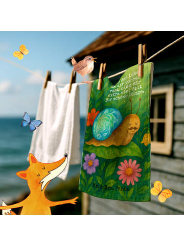 Mr. & Mrs. Panda Handtuch Schnecke Sir Design mit Spruch in Weiß