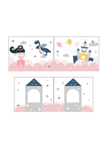 58 aufm Kessel KINDERBETT Karolina 210x114x106 Massivholz Weiß Textilset Sophie