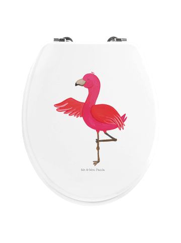 Mr. & Mrs. Panda Toilettensitz Flamingo Yoga ohne Spruch in Weiß
