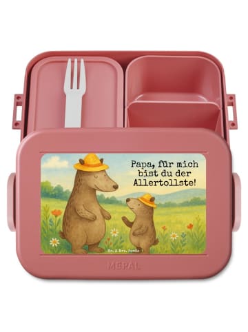 Mr. & Mrs. Panda MEPAL Bentobox Bären mit Hut Design mit Spruch in Rot Pastell