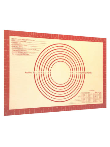 Intirilife Silikon Backmatte - Größe 40 x 60 cm in Rot-Braun