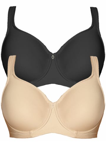 Viania 2er Pack Minimizer Bügel BH Basic in schwarz silk