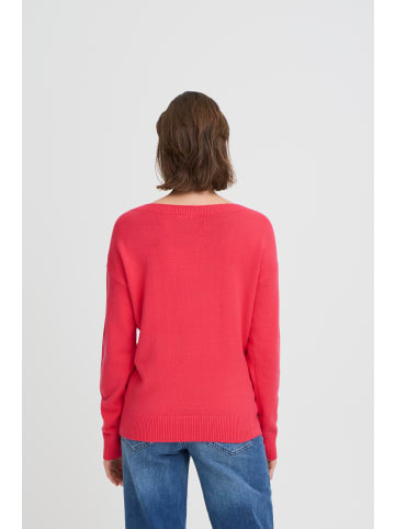 ICHI Strickpullover langarm IHSELLA Loose fit in Teaberry