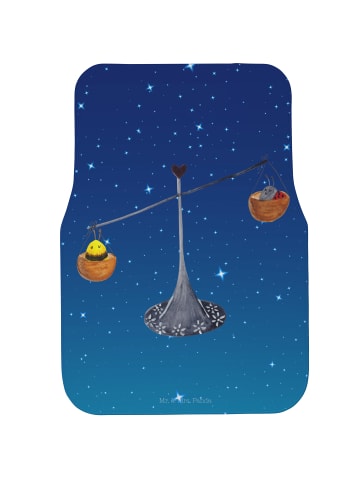 Mr. & Mrs. Panda Fußmatte Fürs Auto Sternzeichen Waage ohne Spruch in Sternenhimmel Blau