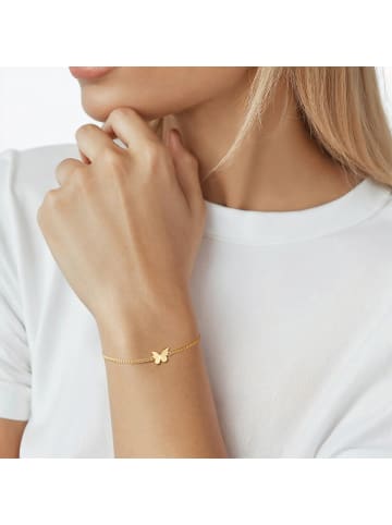 Glanzstücke München Armband Schmetterling aus Sterling Silber mit Panzer in gelbgold