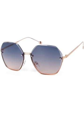 styleBREAKER Ovale Sonnenbrille in Gold / Grau Verlauf