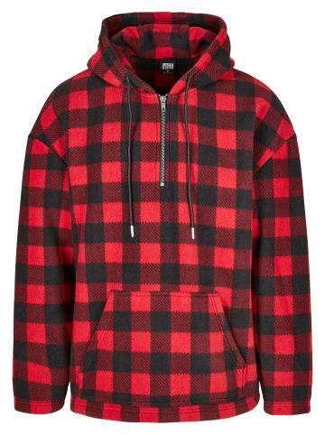 Urban Classics Zip-Kapuzenpullover in redcheck