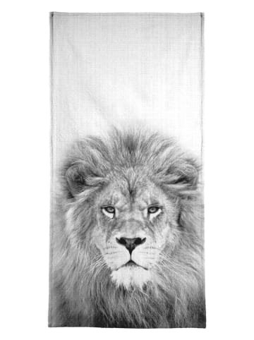 Juniqe Handtuch "Lion" in Grau & Schwarz