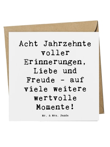 Mr. & Mrs. Panda Deluxe Karte Spruch 80. Geburtstag Erinnerungen... in Weiß