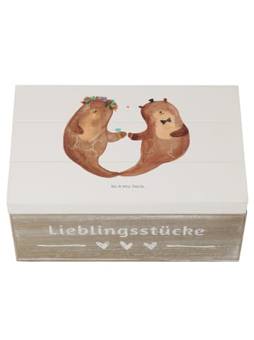Mr. & Mrs. Panda Geschenkbox Hochzeit Otter ohne Spruch in Weiß