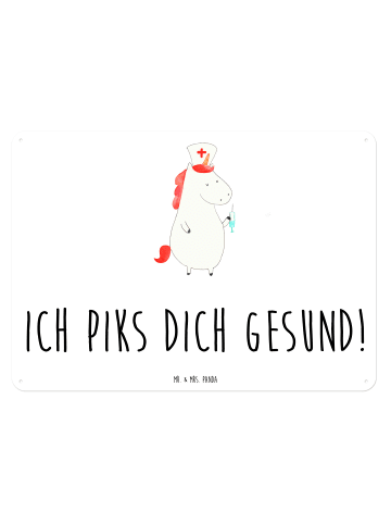 Mr. & Mrs. Panda tafel Einhorn Krankenschwester mit Spruch in Weiß