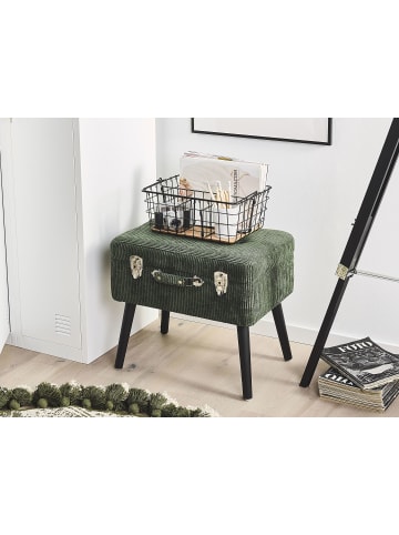 Beliani Hocker MALLARD in Grün/Schwarz - (W) 52 x (H) 46 x (L) 36 cm