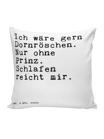 Mr. & Mrs. Panda kissen bedruckt Ich wäre gern Dornröschen.... m... in Weiß
