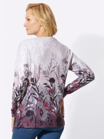 WITT WEIDEN Langarm-Shirt in grau-bordeaux-bedruckt