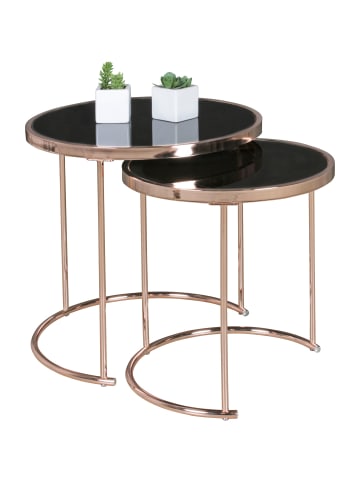 KADIMA DESIGN Tisch-Set, Moderner Kupfer-/Schwarz-Design-Esstisch