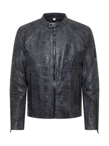 Carlo Colucci Lederjacke Faggiano in Navy