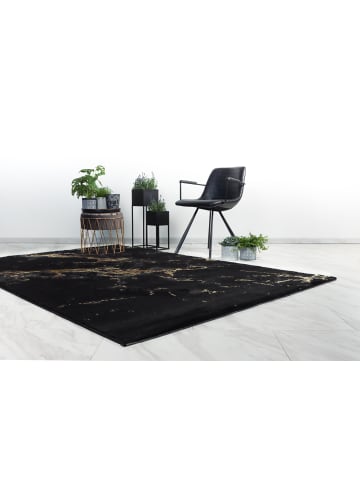 Vivorum Wohnzimmer Kurzflor Teppich Mineral 425 in schwarz