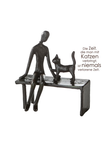 GILDE Skulptur "Zuwendung" in Braun - H. 12 cm - B .11 cm
