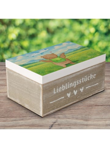 Mr. & Mrs. Panda Aufbewahrungsbox Bär Flugzeug Design ohne Spruch in Weiß