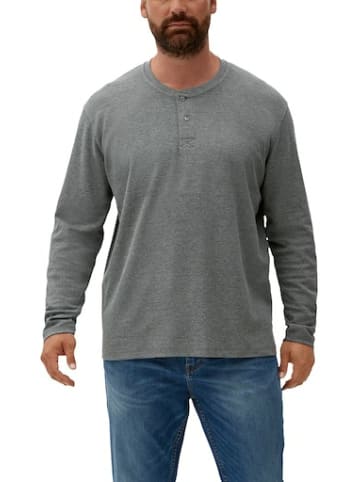S. Oliver Knopfleisten Langarmshirt für Herren in grau