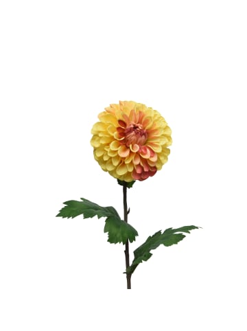 MARELIDA Kunstblume Dahlie in gelb - H: 75cm