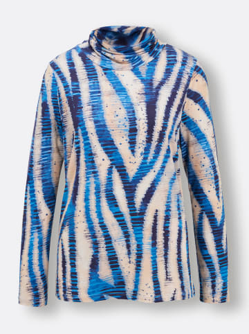 creation L Rollkragenshirt in champagner-marine-bedruckt