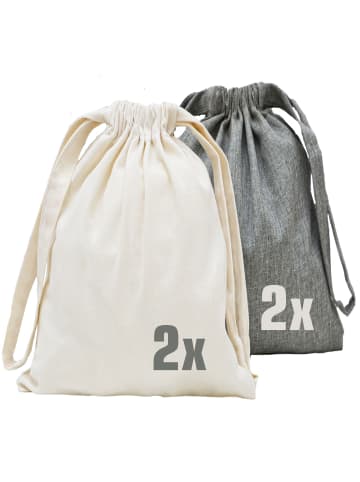 DuneDesign 4er Set Packbeutel Lenaro in Grau