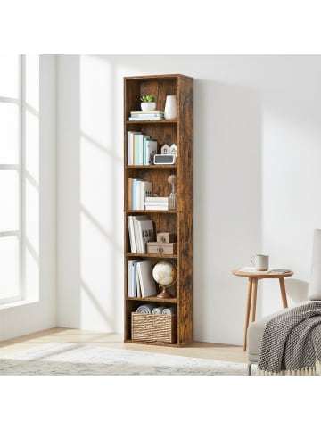 VASAGLE Bücherregal Custos in Braun - (B)40 x (H)178.5 x (T)24 cm