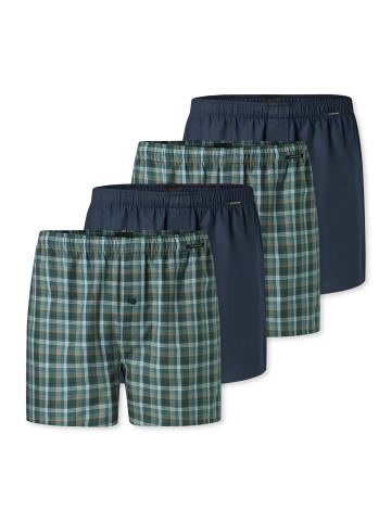 Schiesser Boxershorts Web in Blau / grün