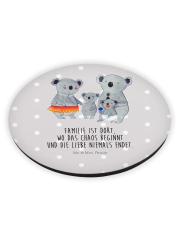 Mr. & Mrs. Panda Rund Magnet Koala Familie mit Spruch in Grau Pastell