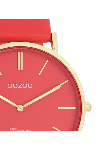Oozoo Analog-Armbanduhr Oozoo Vintage Series orange, rot groß (ca. 40mm)