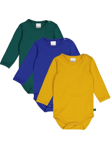 Fred´s World by GREEN COTTON Langarmbody 3er-Pack in Surf/Yellow/Cucumber